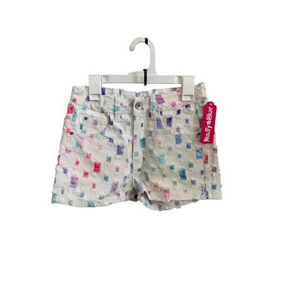 Nauty Blue-2 Piece-Shorts Bundle-Cottagecore-Denim-White-Girls-S - Picture 2 of 5